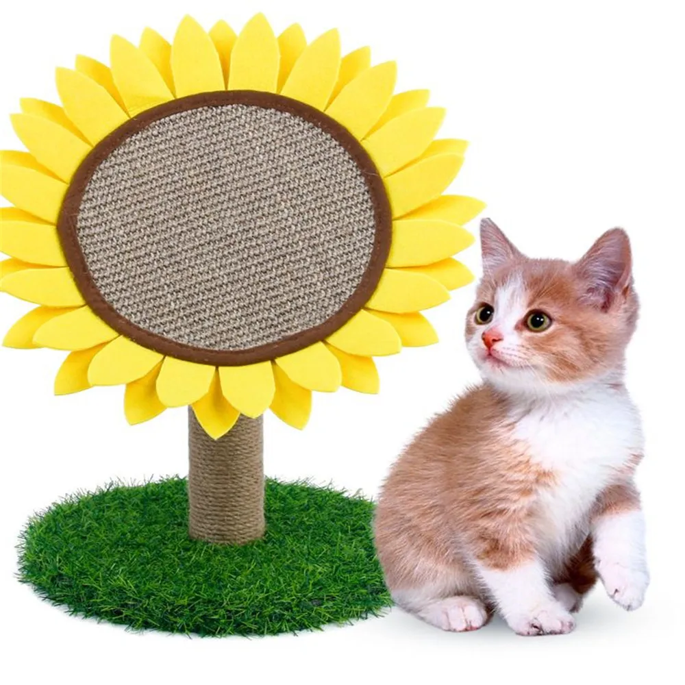 Новые игрушки для кошек Подсолнухи кошачья Когтеточка игрушка когтей сизальный