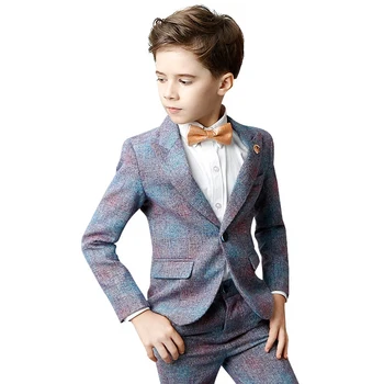 

Children Formal Suit Jacket Wedding boys Dress Suit 4 Pieces set high quality jacket+vest+pants +bow tie size 4years -12 years