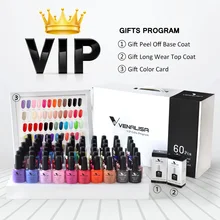 VENALISA VIP наборы 7,5 мл Гель-лак для ногтей замачиваемый УФ светодиодный гель для ногтей Цветовая палитра Гель-лак основа алмазное верхнее покрытие 62 шт./лот гель