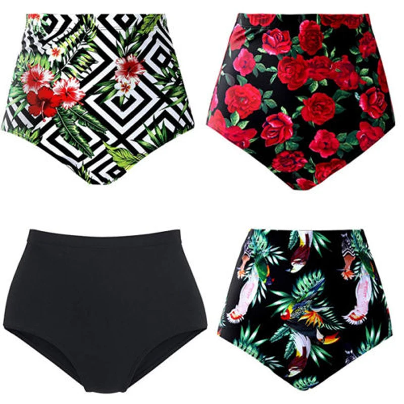 

Fashion Floral Printed Women Bikini Swim Shorts New Summer High Waisted Bottom Female Swimsuit Swimwear Bathing Panty Briefs