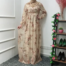 Вечернее платье с блестками abaya Турция элегантное женское вечернее платье мусульманский хиджаб платье Абая для женщин Caftan Кафтан Марокко Оман одеяние мусульмане Longue мусульманская одежда платья