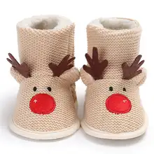 Зимняя хлопковая тканевая детская обувь в виде животных; милая теплая Домашняя обувь с мягкой хлопковой подошвой для новорожденных; обувь для первых шагов; зимняя обувь