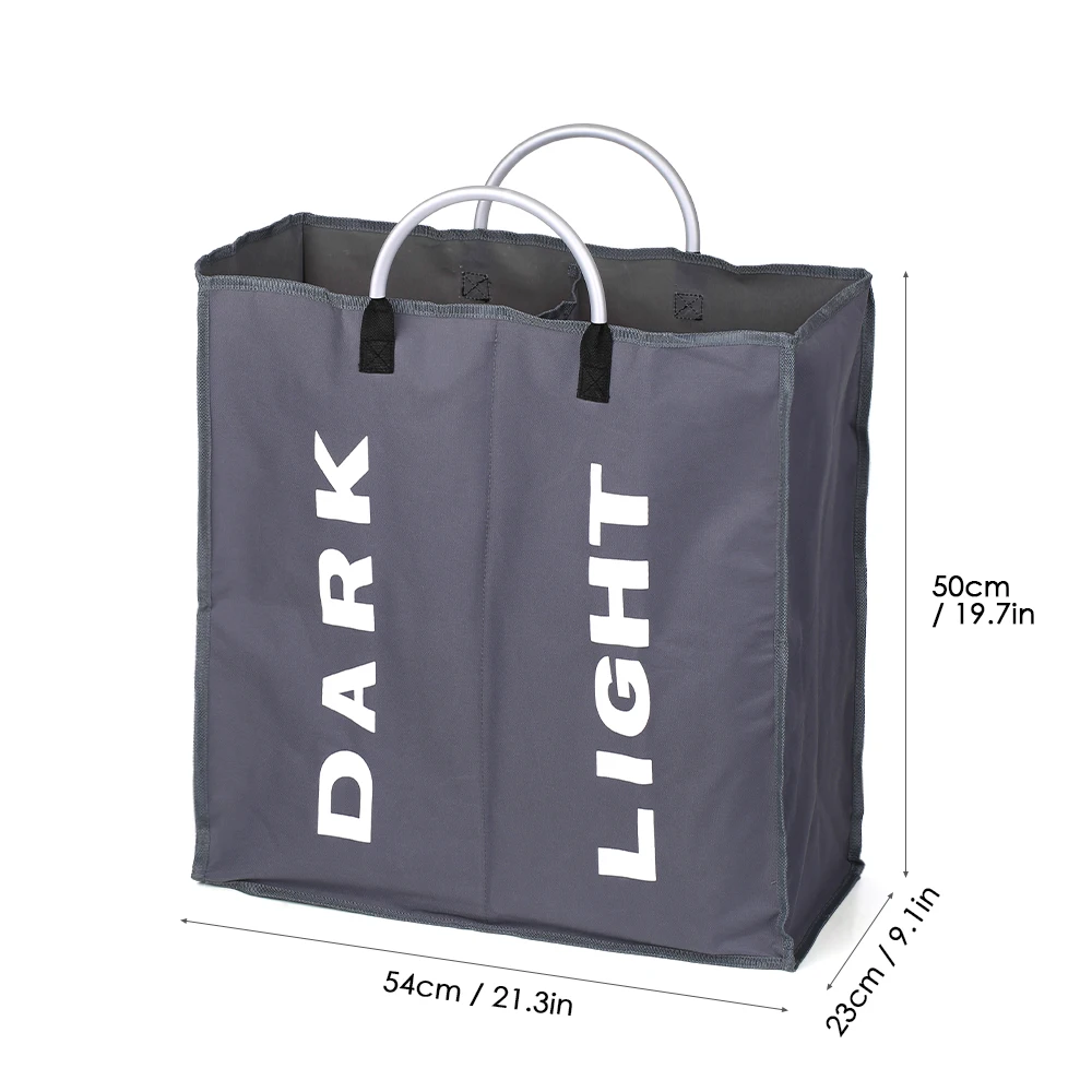 Portable Storage Bag with Alloy Handle Laundry Bag Foldable Laundry Hamper Durable Oxford Fabric Laundry Basket Clothes Sorter