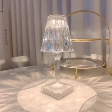 Lampe de Table en diamant, Rechargeable par USB, acrylique, décorative, en cristal, pour Bar, café, Bar