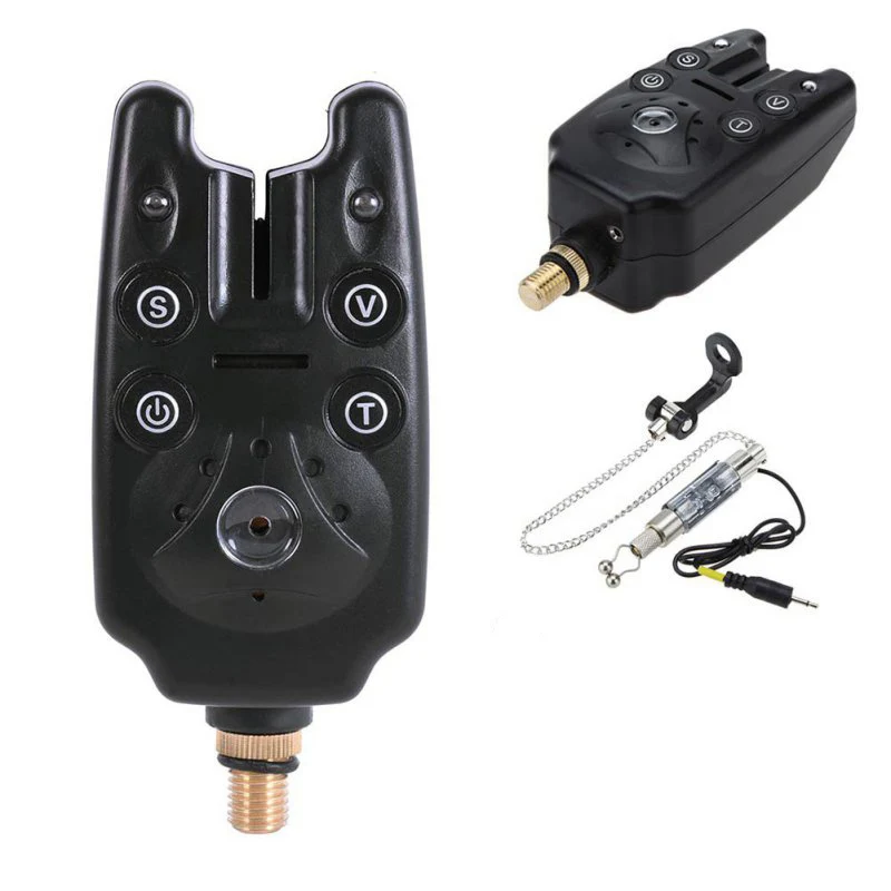 1PC 2 LED Adjustable Tone Volume Sensitivity Sound Alert Fishing Bite Alarm Water Resistant Fishing Alarm Fishing Rod Swingers