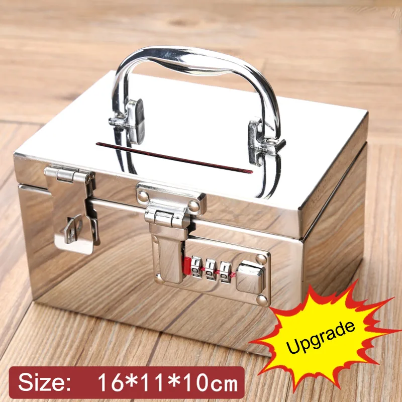 Mirror Stainless Steel Children's Piggy Bank Password Lock Box for Savings Coins Banknotes Money Portable | Безопасность и
