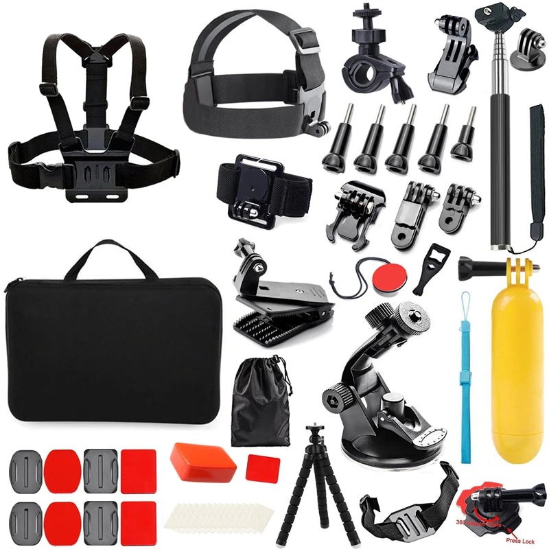 

65 in 1 Action Camera Accessories Kit for GoPro Hero 2018 GoPro Hero6 5 4 3 Carrying Case/Chest Strap/Octopus Tripod