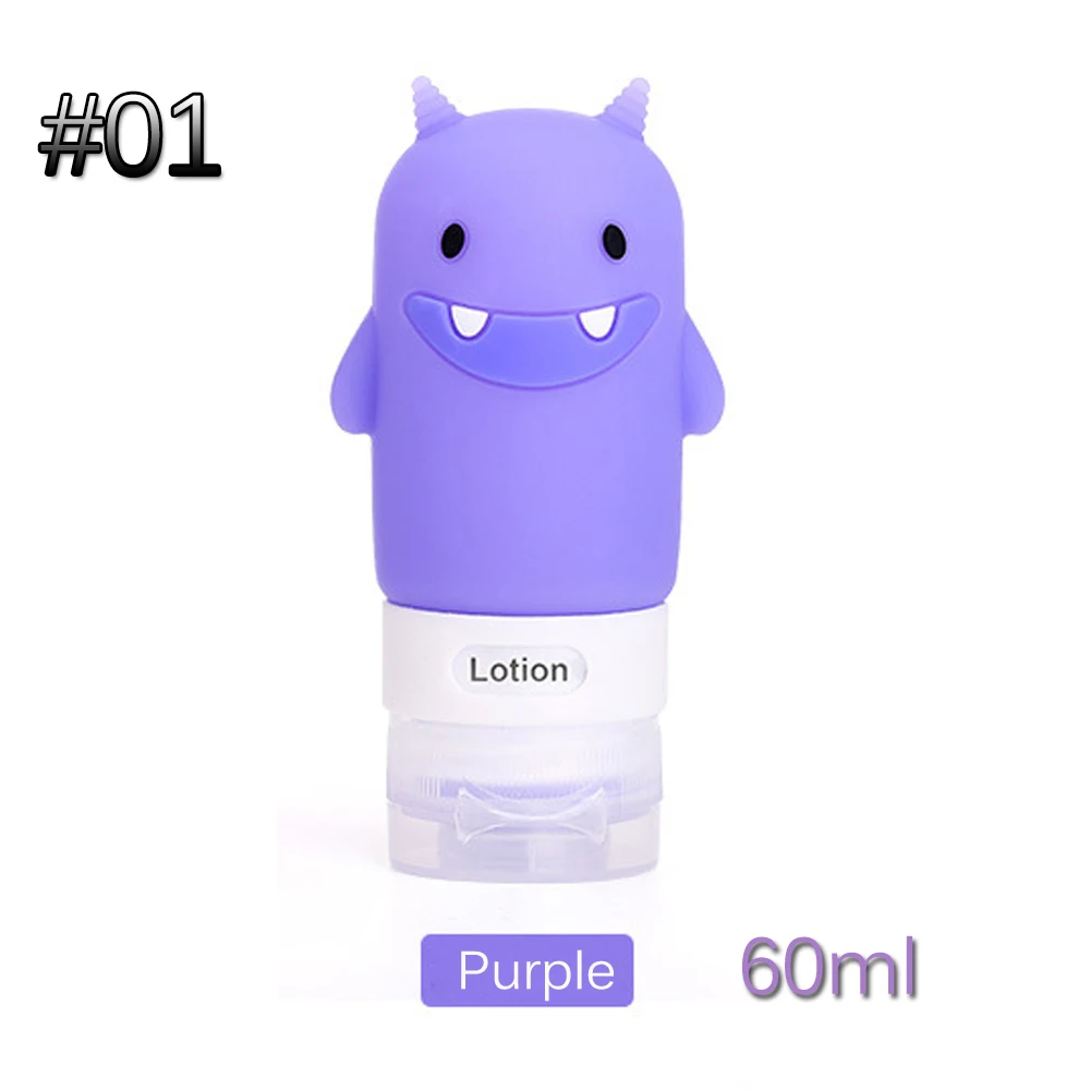 Type1-60ml purple 1 шт Макияж 60/80/90 мл мило путешествия Еда из пищевого силикона шампуня Бутылочки для геля и лосьона для душа суб-розлива трубка Squeeze пустая бутылка - Цвет: Type1-60ml purple