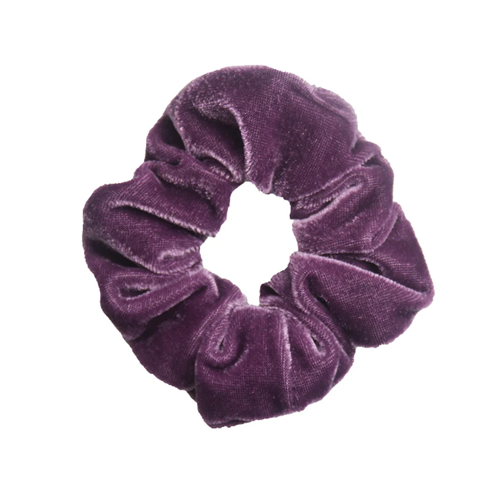 Светло-фиолетовый Бархатные резинки для волос 24 цветов, эластичная резинка для волос для женщин и девочек, резинка для волос, повязка на голову, кольцо для волос, веревка, держатель для конского хвоста, аксессуары для волос - Цвет: Светло-фиолетовый
