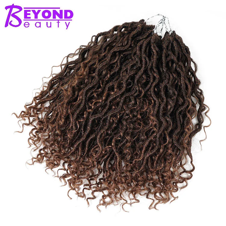 Goddess Faux Locs Curly вязание крючком косички женские Locs волосы 24 стойки/упаковка Синтетические плетение наращивание волос
