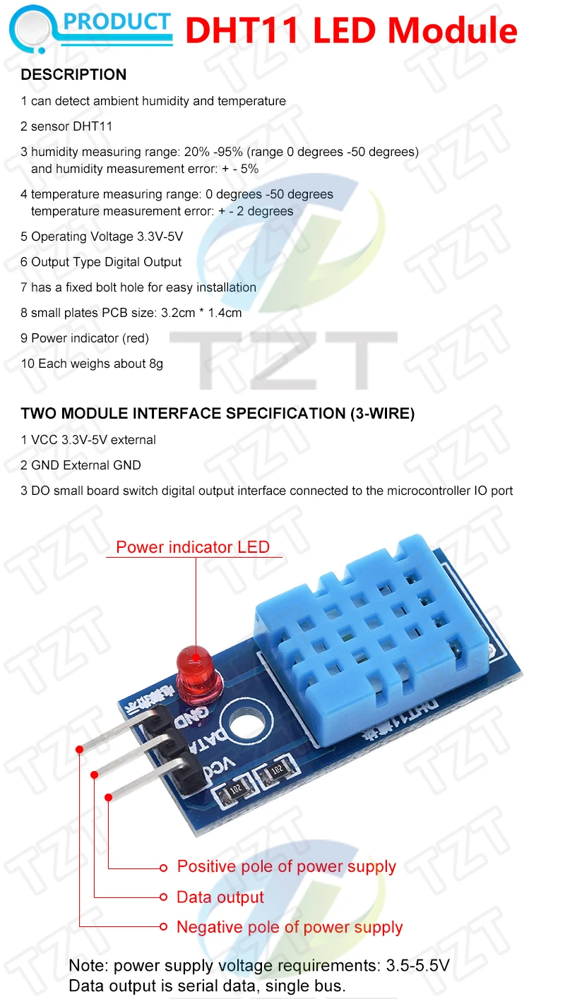 Tzt New Dht11 Temperature And Relative Humidity Sensor Module For Arduino Humidity Sensor Module Sensor Modulehumidity Sensor Aliexpress