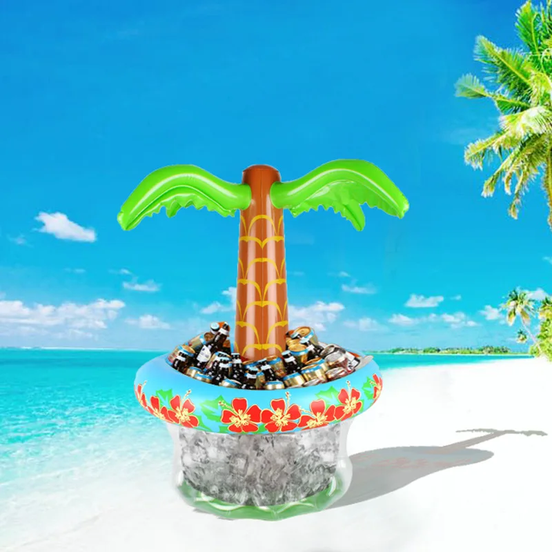 Inflatable Palm Tree Pool Cooler Drink Holders Giant Tropical Pool Drink Cooler Palm Tree Pool