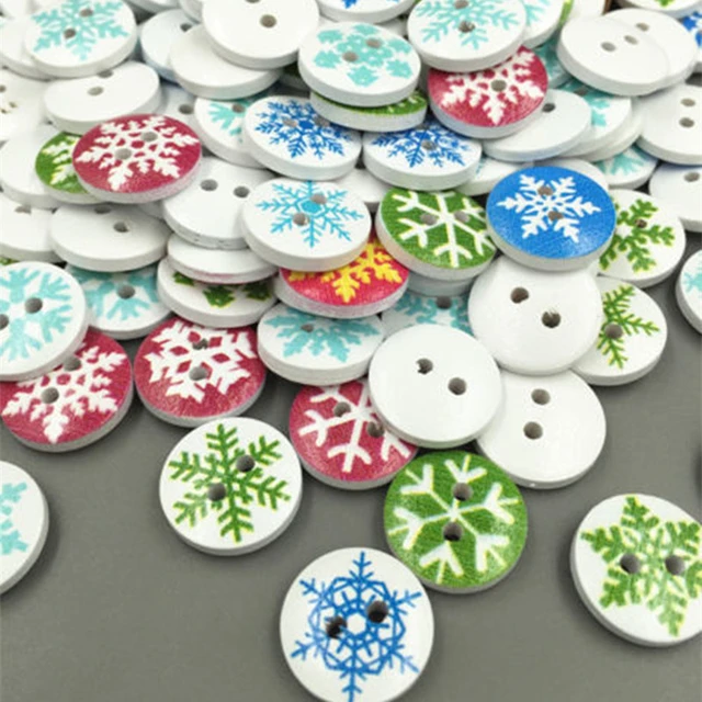 100pcs Small buttons Resin Buttons 2 Holes Snowflake buttons Sewing buttons  buttons for craft scrapbooking accessories Buttons for DIY Crafts Charms  Sewing & Knitting Supplies.(Size: 12.5mm)