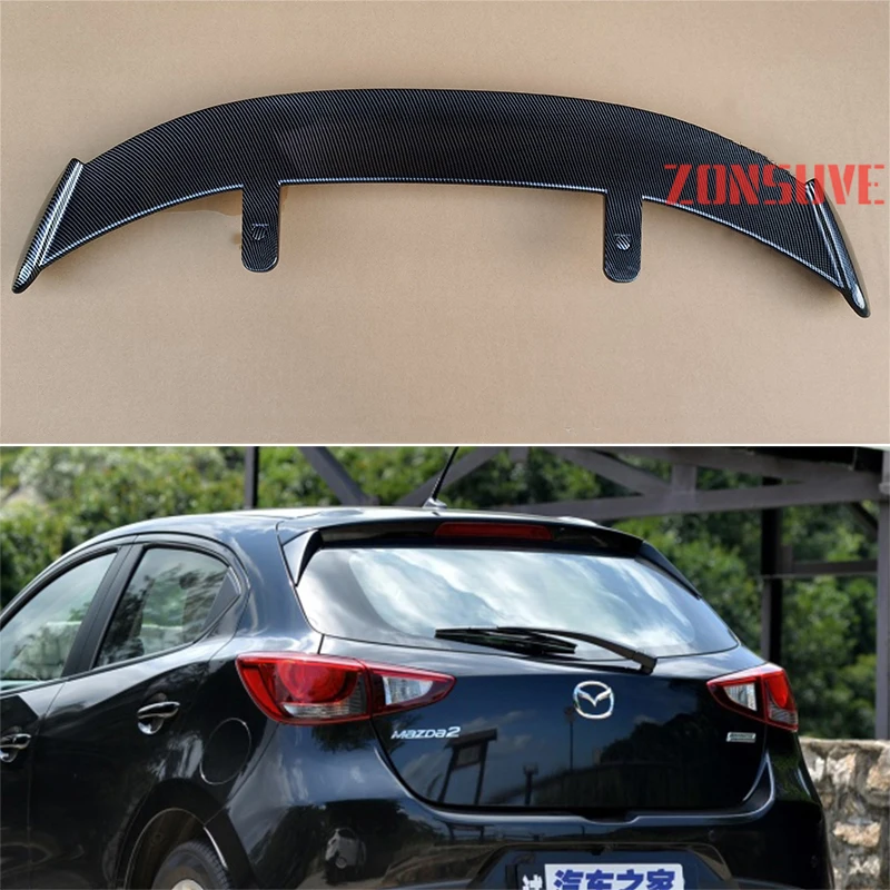 Подходит для Mazda 2 2015-2019 комплект аксессуаров из АБС-пластика углеродного волокна