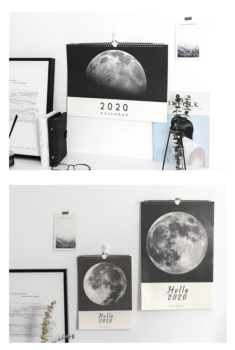 ins простой стиль Календарь DIY Луна настенные календари ежедневный планировщик расписаний ежедневный годовой Органайзер