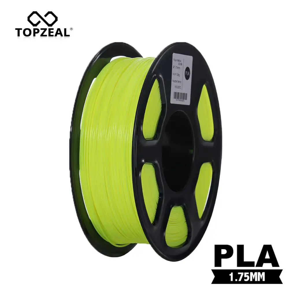 TOPZEAL Fluo-Желтый 3D принтер PLA нить 1 75 мм кг для натуральных материалов