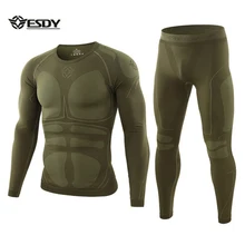 Мужское уличное тактическое термобелье набор эластичность дышащий анти-пот Спортивная одежда скалолазание Рыбалка Верховая езда тренировочная одежда
