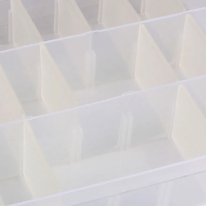 Регулируемая 24 отсека пластиковая коробка для хранения ювелирных изделий серьги Чехол Прямоугольный Органайзер бусины серьги ювелирные изделия Контейнер