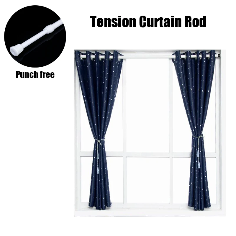 Extendable Telescopic Tension Shower Curtain Rods Rails Poles Fixing Include