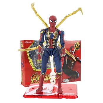 

Avengers 3 Infinity War Spiderman Iron Spider PVC Action Figure Collectible Model Toys with Tamashii Stage