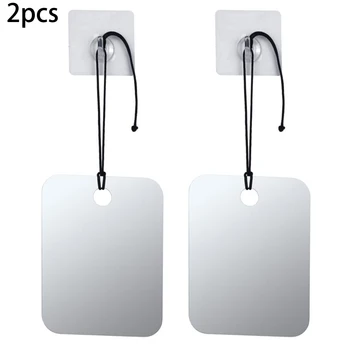 

Anti Fog Shower Mirror Bathroom No Fog Shaving Fogless Free Mirror 6.8''x5.2'' PC Mirror Bathroom Accessories