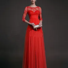 Тюлевое ТРАПЕЦИЕВИДНОЕ длинное платье для выпускного вечера элегантное модное кружевное платье с длинными рукавами для сестры женское красное свадебное платье подружки невесты