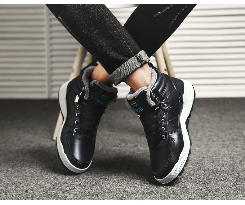 Botas Masculina/мужские ботинки; безопасная обувь из натуральной кожи; высококачественные винтажные зимние ботинки в британском стиле; Зимние Повседневные ботильоны на меху