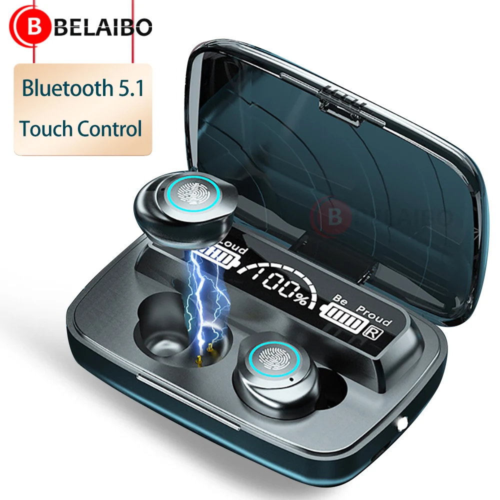 TWS Wireless Headphones Bluetooth 5 1 Earphone HIFI In Ear Sports Running Touch Control Headset Support Android IOS Smart Phones