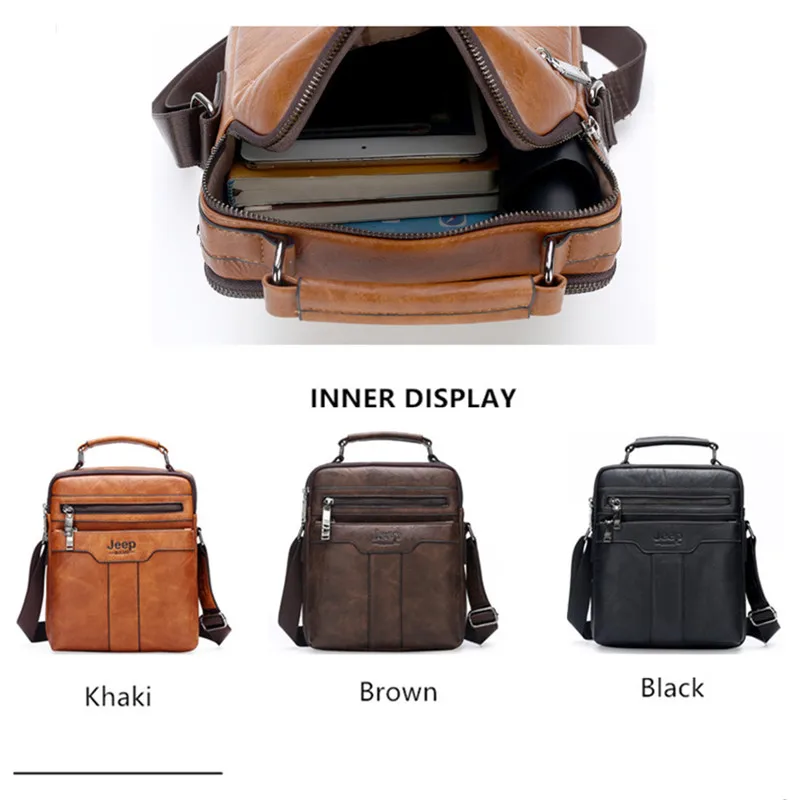 JEEP BULUO gorące męskie torby na ramię Crossbody torebka skórzana z przegródką Fashion Business męska torba na ramię wysokiej jakości torba 4 JEEP BULUO gorące męskie torby na ramię Crossbody torebka skórzana z przegródką Fashion Business męska torba na ramię wysokiej jakości torba 4