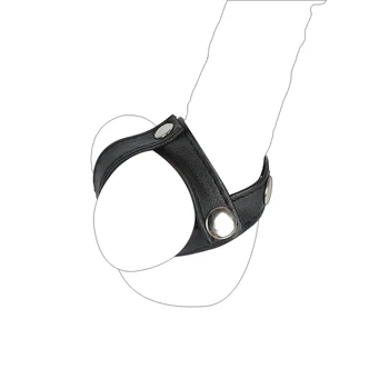 Adjustable Dual Cock Ring Sex Toys For Men Leather Cockrings Penis Rings Male Chastity Device Adult Games Sex Products 4