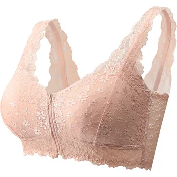 

Front button fixed bra for mastectomy comfortable vest pocket lace back1840