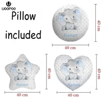 Custom Baby Pillow Heart / Star / Round Shap Elephant Throw Pillow Home Decoration Cushion Wedding Lovers / Cute Fun Baby Gift 1