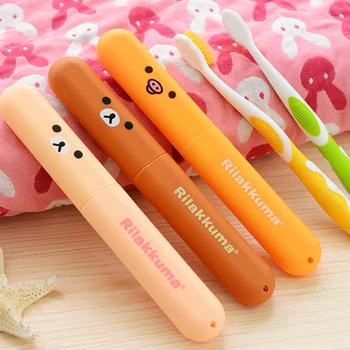 

Travel Accessories Bear Toothbrush Tube Cover Case Cap Plastic Suitcase Holder Baggage Boarding Portable Packing organizer