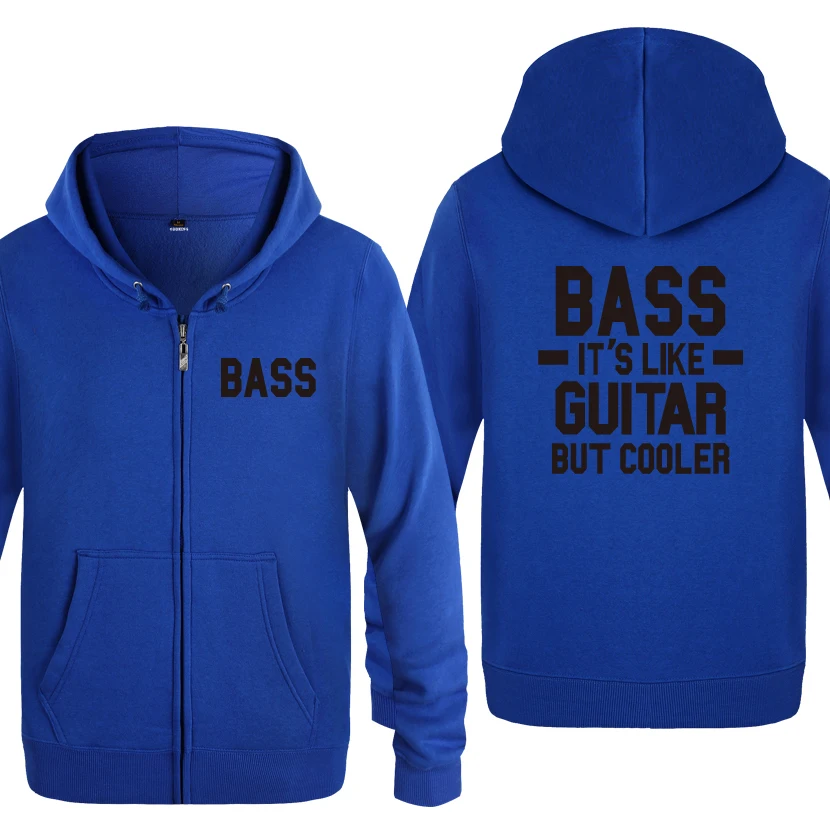 Забавные мужские толстовки с капюшоном BASS It's Like Guitar But Cooler, мужские флисовые кардиганы на молнии, толстовки с капюшоном - Цвет: LAY HET