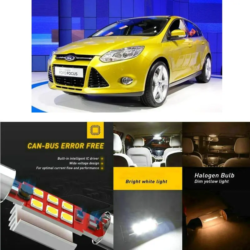 

LED Interior Car Lights For Ford focus 3 hatchback saloon turnier estate c max dm2 minivan car accessories lamp bulb error free