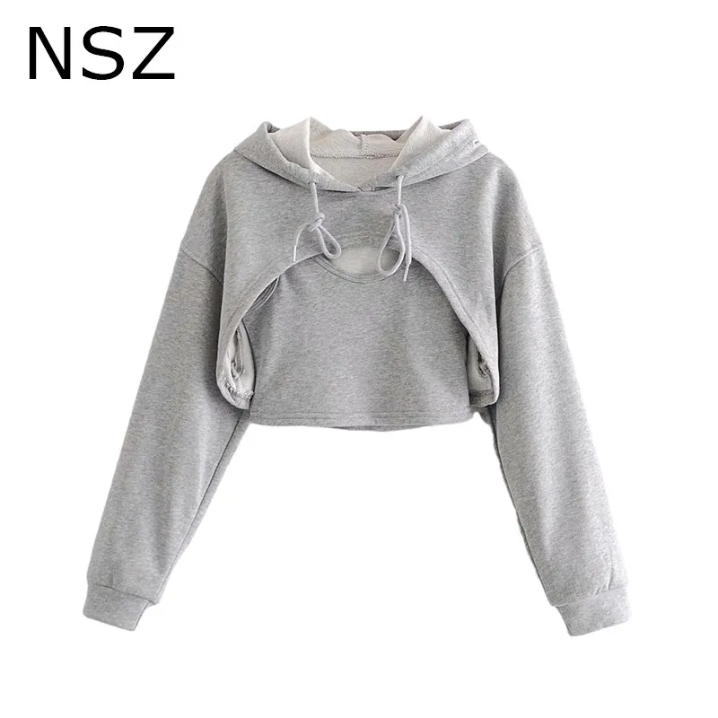Комплект из двух предметов NSZ Женский хлопковый укороченный топ большого размера