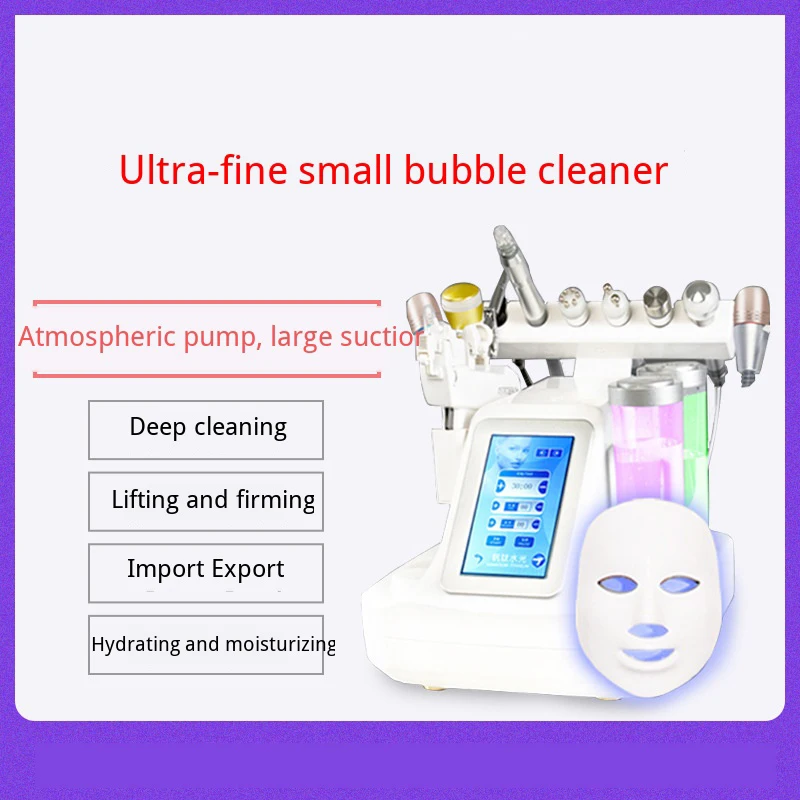  Small Bubble Beauty Machine Suction Blackhead Therapeutic Ultrasound Led Light Therapy Facial Mask  - 4000548108236