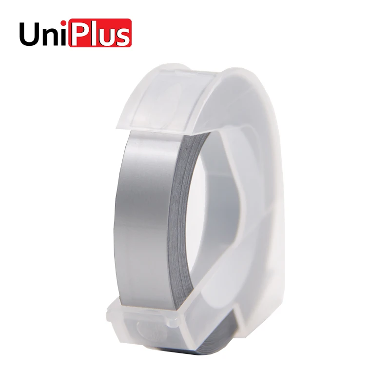 

UniPlus Dymo Embossing 3D Labeling Tapes 9mm Silver Color for DYMO 12965 1880 1540 1595GY Label Maker DIY Label Printer Ribbon