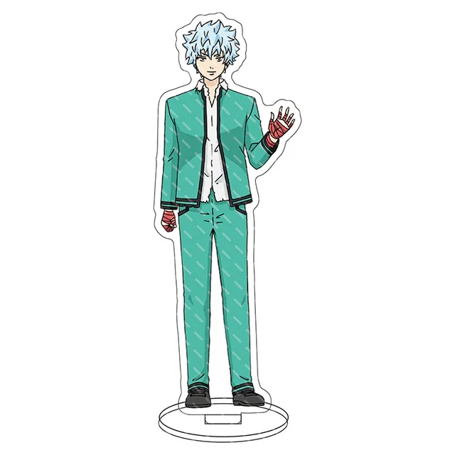 Anime Figure The Disastrous Life of Saiki Kusuo Key Chain Pendant Cosplay Two-sided Keychain Prop Acrylic Stand Model Toy Silver