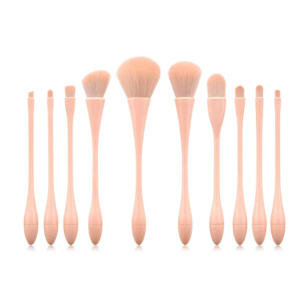 

10pcs professional makeup products pink powder foundation blush brush eyeshadow eyeliner lip cosmetic beauty tools drop shipping