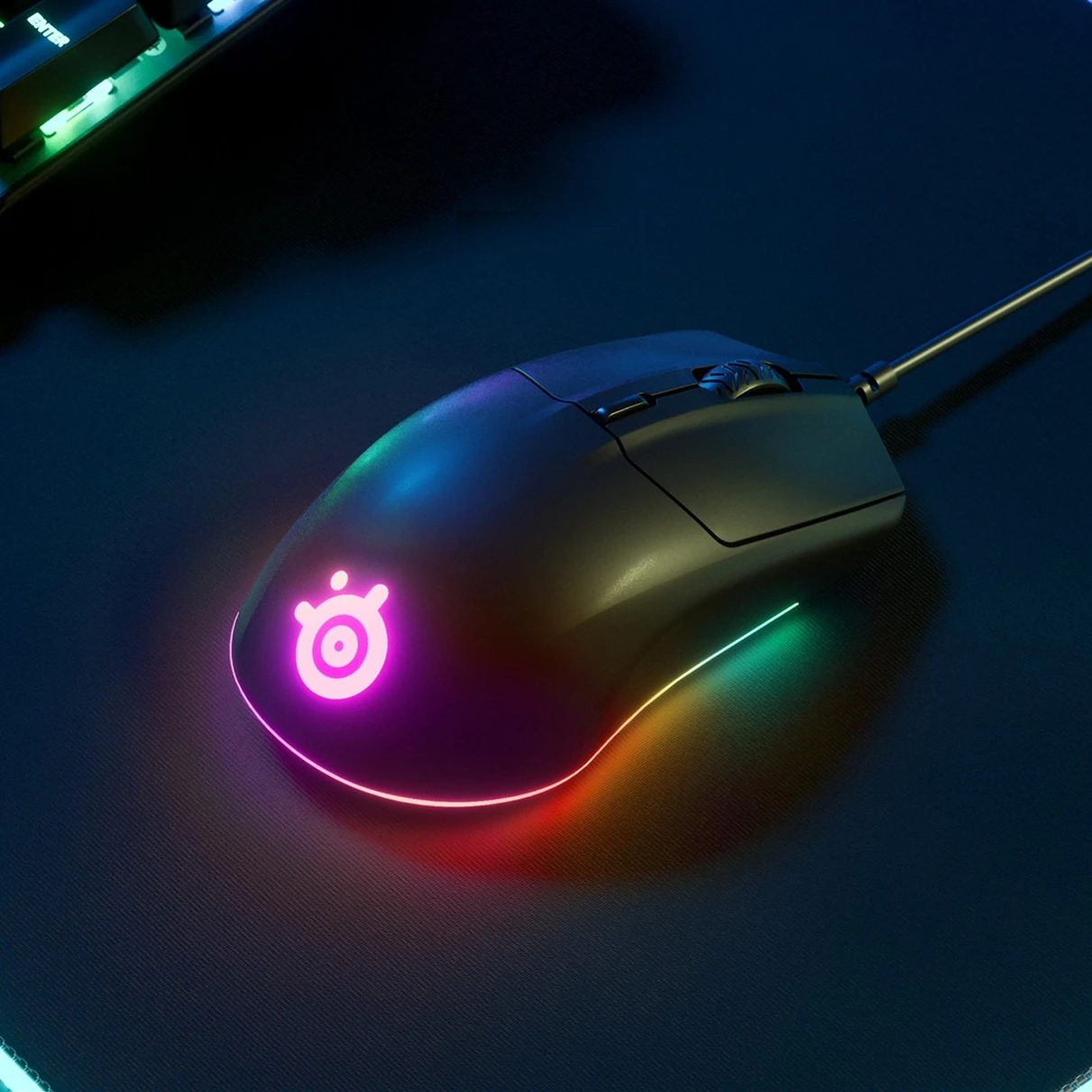 Efeitos de Iluminação Jogos com Fio Nova Steelseries Rival Gaming Mouse 8500 Cpi Prisma Rgb Leve 3 - Imagem 5