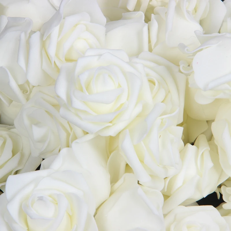 Новые высококачественные 100 шт./пакет 6 см поролоновые головки роз Искусственные головки цветов Свадебные украшения (молочно-белые)