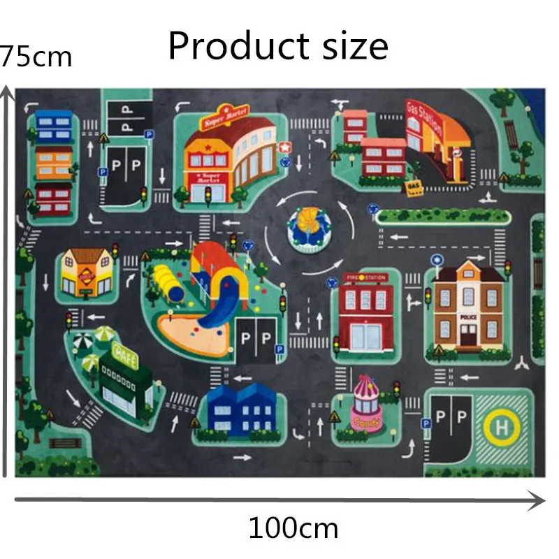 Светодиодный детский игровой коврик, детский игровой коврик, городской дорожный нескользящий ковер, коврик для гостиной, Детский ковер, темный светильник, игрушечный коврик - Цвет: Черный