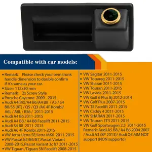 Image 2 - For Audi A4 B8 A5 A6 Q3 Q5 2010 2015 Trajectory Dynamic Parking Line  Rear View Backup Night Vision Golden HD 1280x720p Camera