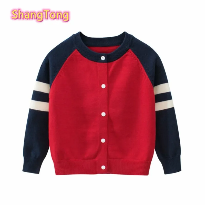 Boys Jackets Sweater Tops Children Boy Autumn Winter Knitted Cardigan Sweater Baseball Coat New Toddler Jacket Outerwear Clothes