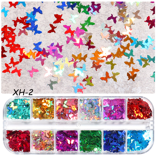 Abalone Shell Nail Art Glitter Natural Sea Shell Slices Nail Charms Flake Powders Shiny Sequins Manicure Design  FBBY