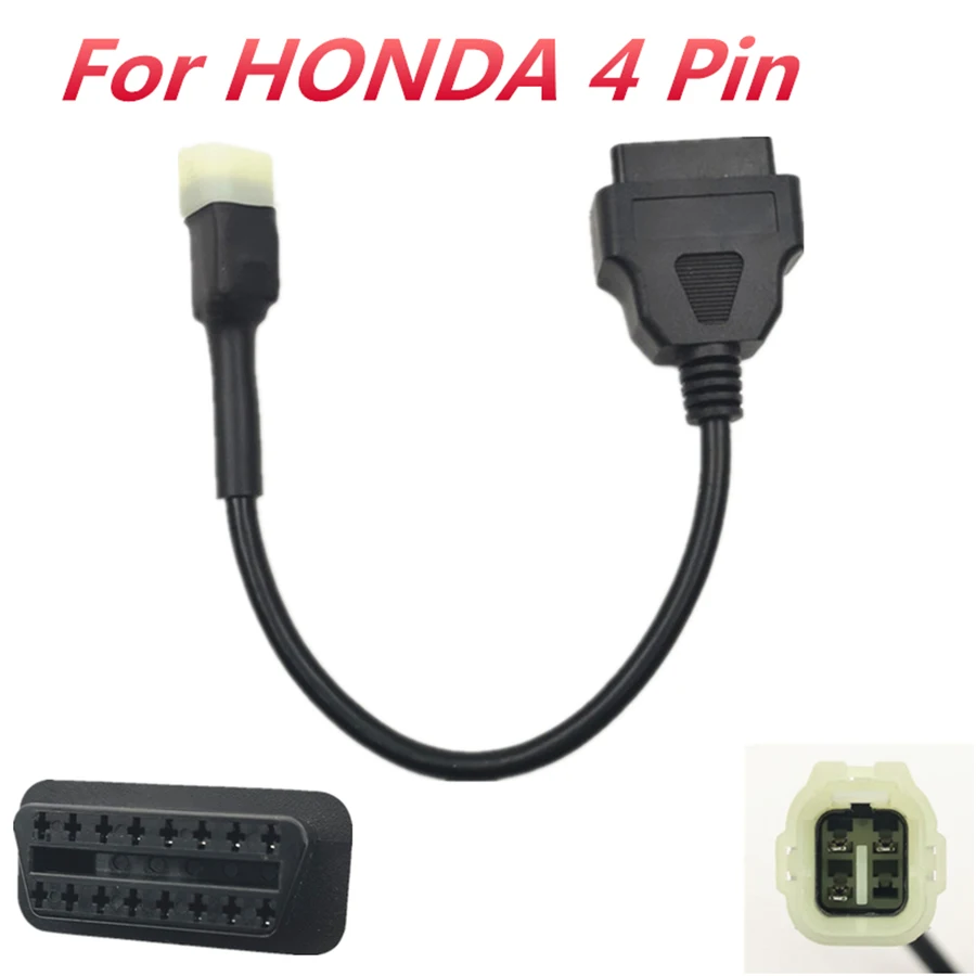 Stecker diagnose KABEL OBD2-4-polig AUF 16 pins MOTORRAD Für HONDA