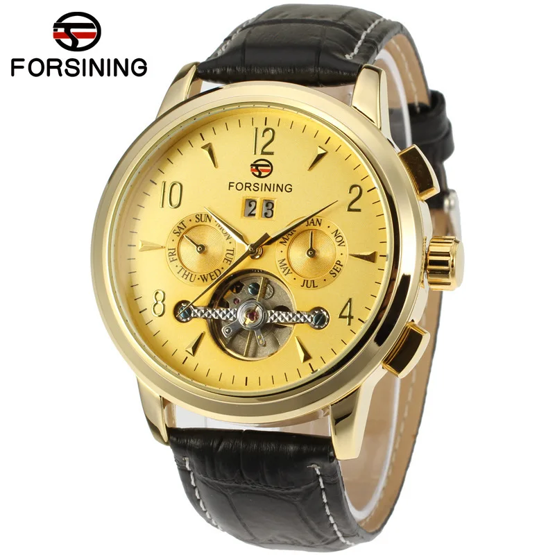 

Hot Selling forsining Fashion Casual Tourbillon Moon And Stars Fully Automatic Analog Watch