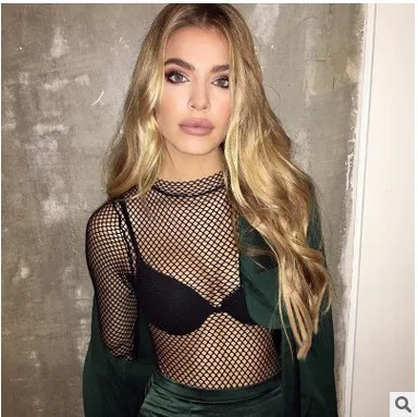 

Hot Selling Base Shirt Net Hole Sexy Perspective Temptation Onesie WOMEN'S Dress