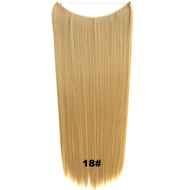 24inch 50grams 100grams Synthetic Hair Extension Gradual Color Brown Gray Blonde String Halo Hairpieces Extensions 100g-18